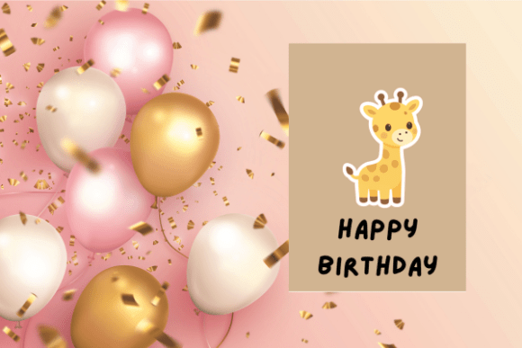 Download Giraffe Happy Birthday Greeting Card - Birthday Collection