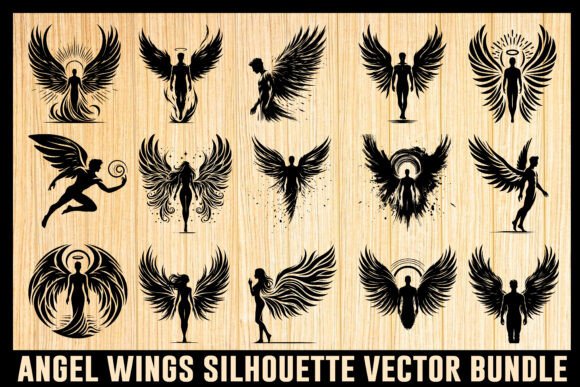 Download Angel Wings Silhouette Vector Bundle - Angel Collection