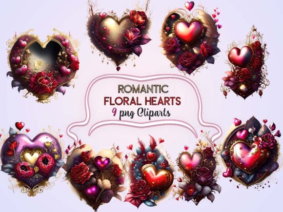 Download Romantic Floral Hearts Sublimation - Romantic floral Collection