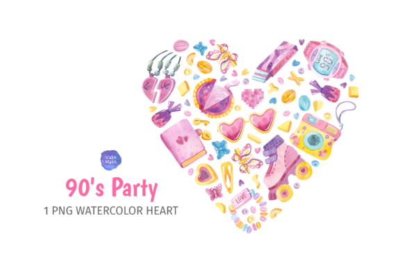 Download 90s Clipart, Watercolor Illustrations - Illustrations Collection