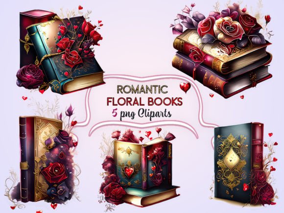 Download Romantic Floral Books Sublimation - Romantic floral Collection